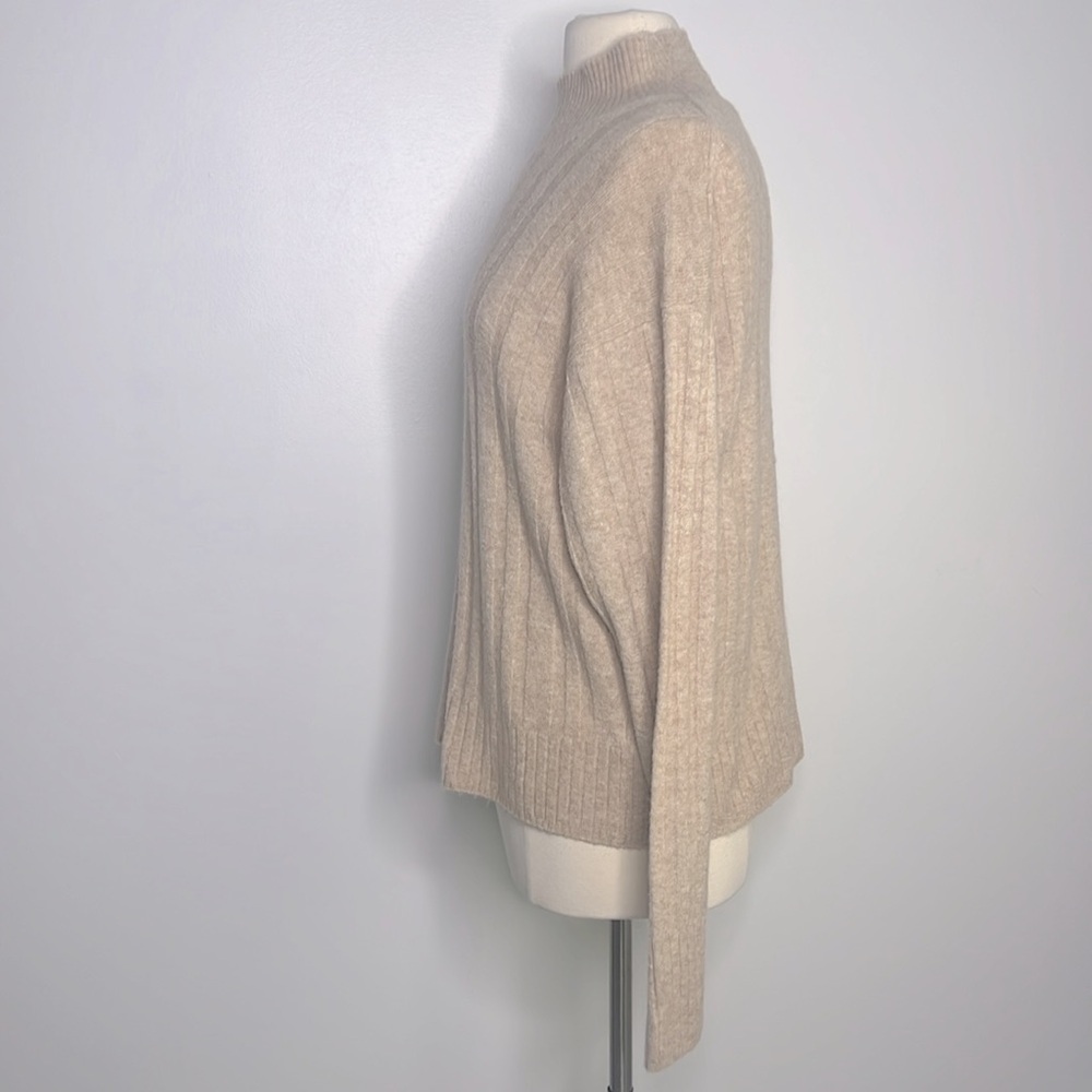 J. Crew Beige Ribbed Cowl Turtleneck Sweater - Picture 7 of 9